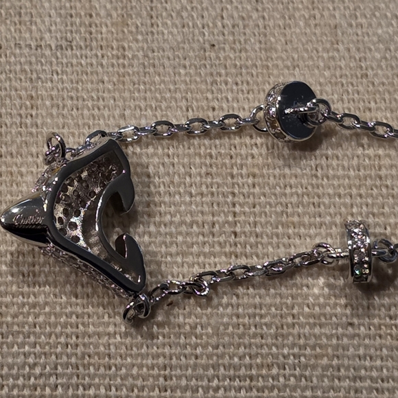 Elegant White Gold Tone Cheetah Bracelet - Picture 3 of 4